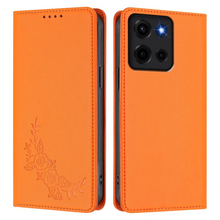 For Motorola Moto G 5G 2025 / 2026 Peony Embossed Magnetic RFID Vegan Leather Phone Case