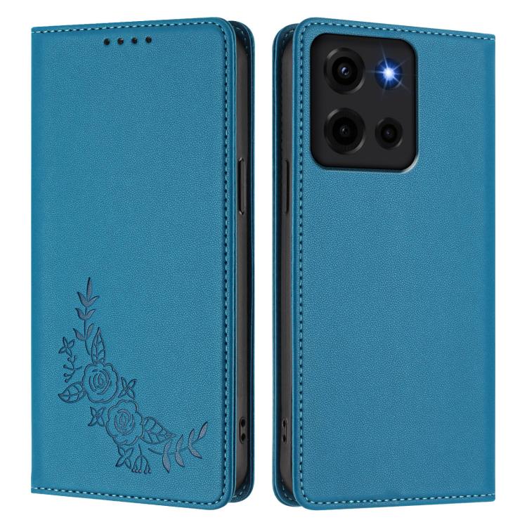For Motorola Moto G 5G 2025 / 2026 Peony Embossed Magnetic RFID Vegan Leather Phone Case