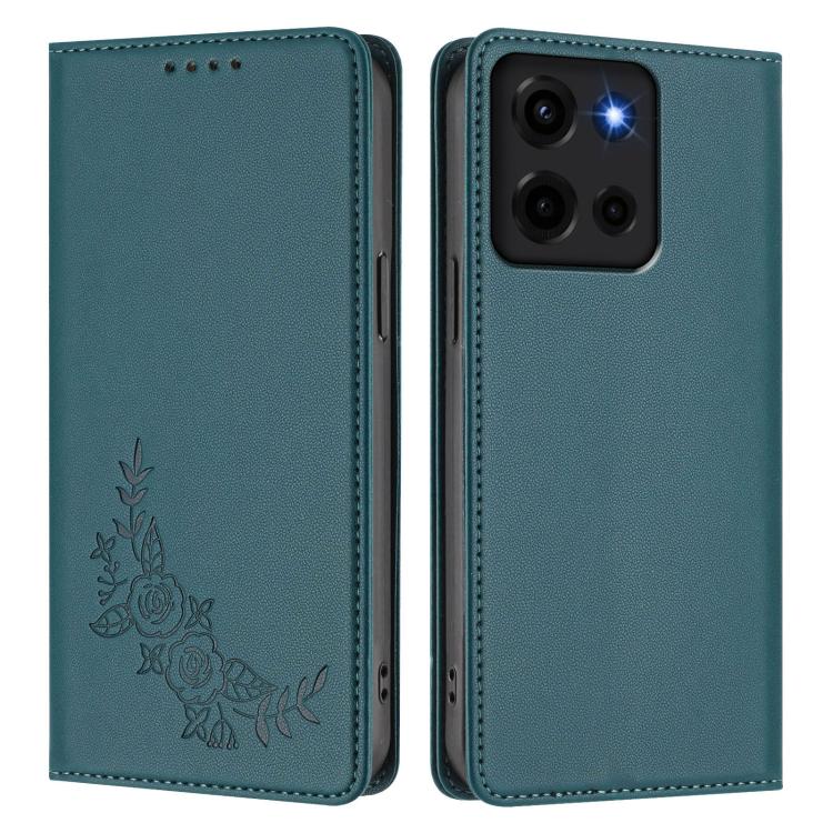 For Motorola Moto G 5G 2025 / 2026 Peony Embossed Magnetic RFID Vegan Leather Phone Case