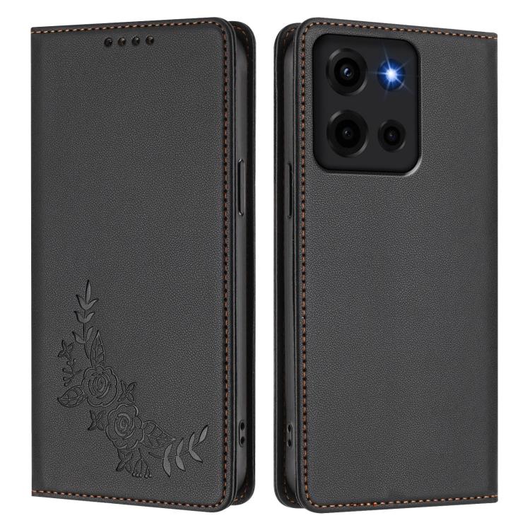 For Motorola Moto G 5G 2025 / 2026 Peony Embossed Magnetic RFID Vegan Leather Phone Case