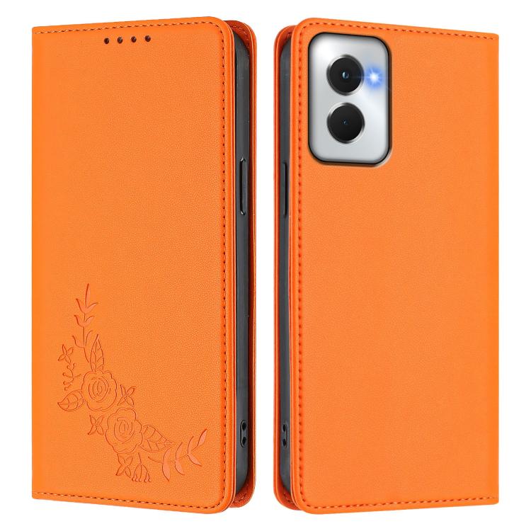 For Motorola Moto G Power 5G 2024 Peony Embossed Magnetic RFID Vegan Leather Phone Case