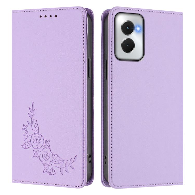 For Motorola Moto G Power 5G 2024 Peony Embossed Magnetic RFID Vegan Leather Phone Case