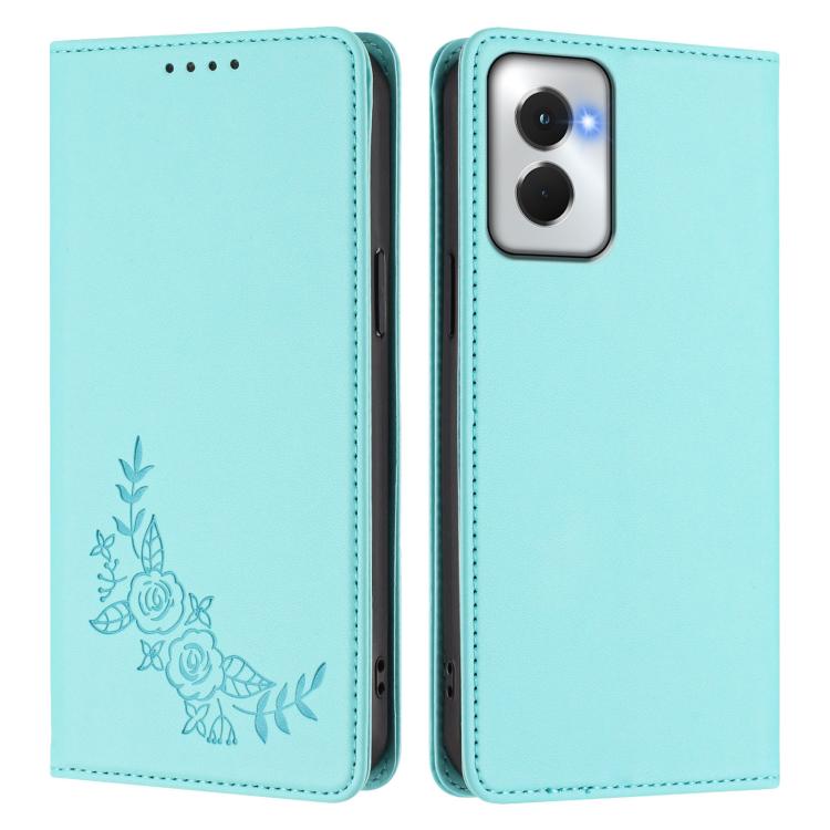 For Motorola Moto G Power 5G 2024 Peony Embossed Magnetic RFID Vegan Leather Phone Case