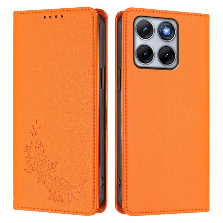 For Motorola Edge 70 Fusion 5G Peony Embossed Magnetic RFID Vegan Leather Phone Case