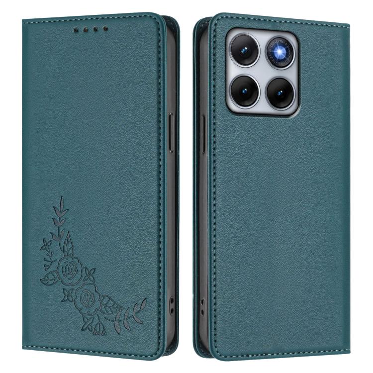 For Motorola Edge 70 Fusion 5G Peony Embossed Magnetic RFID Vegan Leather Phone Case