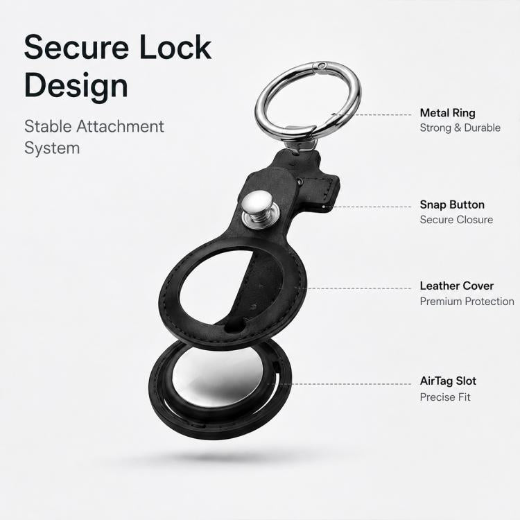 For AirTag 2nd Gen / AirTag 1st Gen XDcase Double-sided Hollow Vegan Leather Protective Case with Metal Ring - Yellow