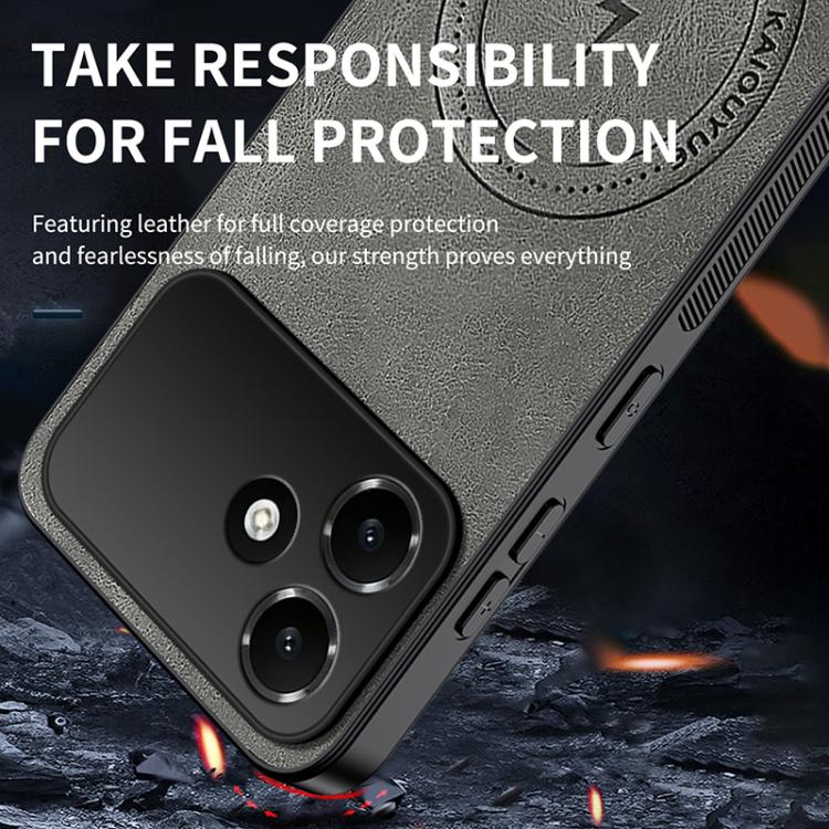 For OPPO A6c 4G WANLONFENG SD Series Nappa Texture Magnetic Phone Case