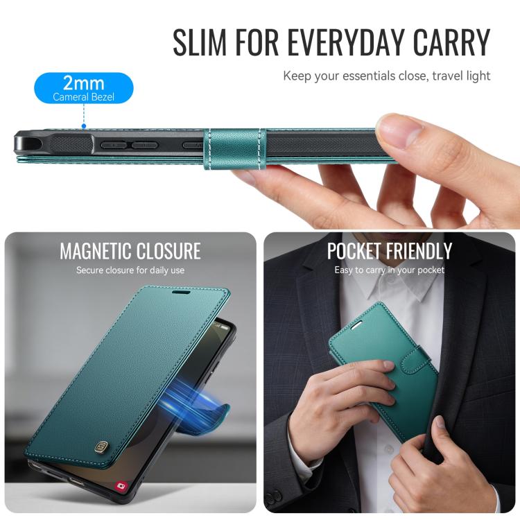 For Samsung Galaxy S24 Ultra 5G AutSpace A15 Retro Magnetic Clasp Vegan Leather Phone Case