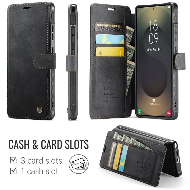 For Samsung Galaxy S26 Ultra 5G AutSpace A15 Retro Magnetic Clasp Vegan Leather Phone Case