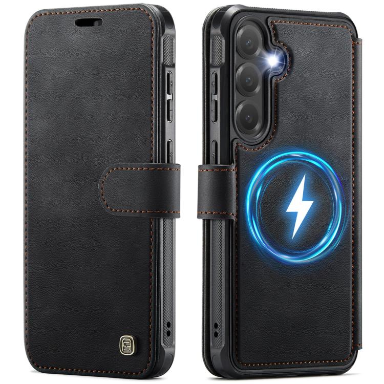 For Samsung Galaxy S26 5G AutSpace A15 Retro Magnetic Clasp Vegan Leather Phone Case