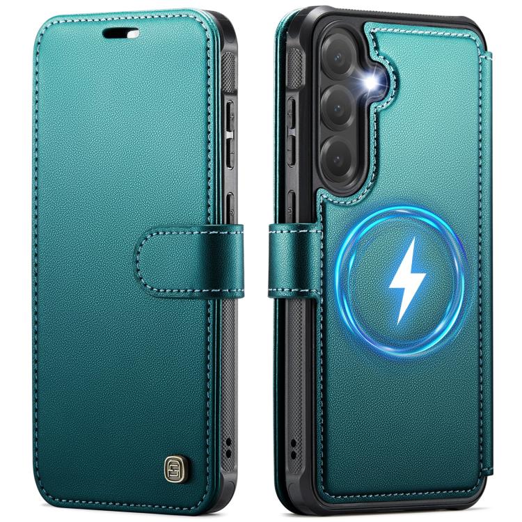 For Samsung Galaxy S25 / S24 5G AutSpace A15 Retro Magnetic Clasp Vegan Leather Phone Case