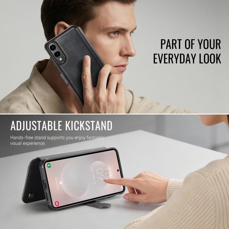 For Samsung Galaxy S25 Edge 5G AutSpace A15 Retro Magnetic Clasp Vegan Leather Phone Case