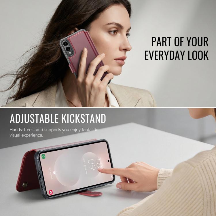 For Samsung Galaxy S25 Edge 5G AutSpace A15 Retro Magnetic Clasp Vegan Leather Phone Case