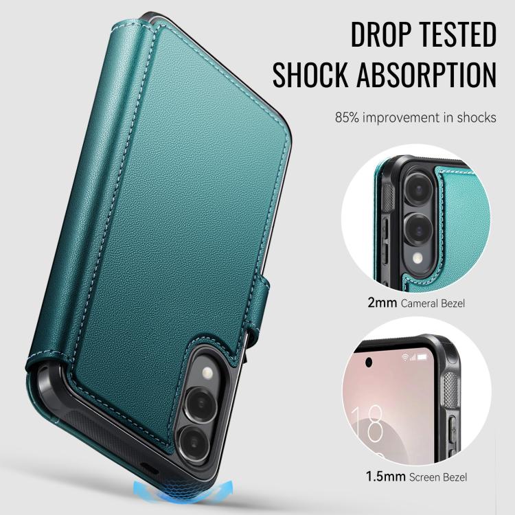 For Samsung Galaxy S25 Edge 5G AutSpace A15 Retro Magnetic Clasp Vegan Leather Phone Case