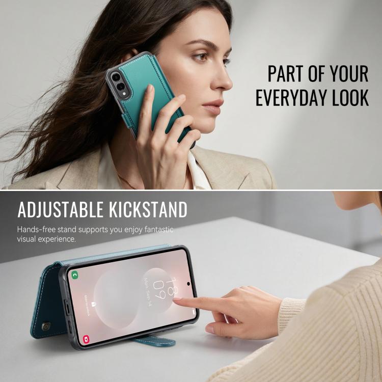 For Samsung Galaxy S25 Edge 5G AutSpace A15 Retro Magnetic Clasp Vegan Leather Phone Case