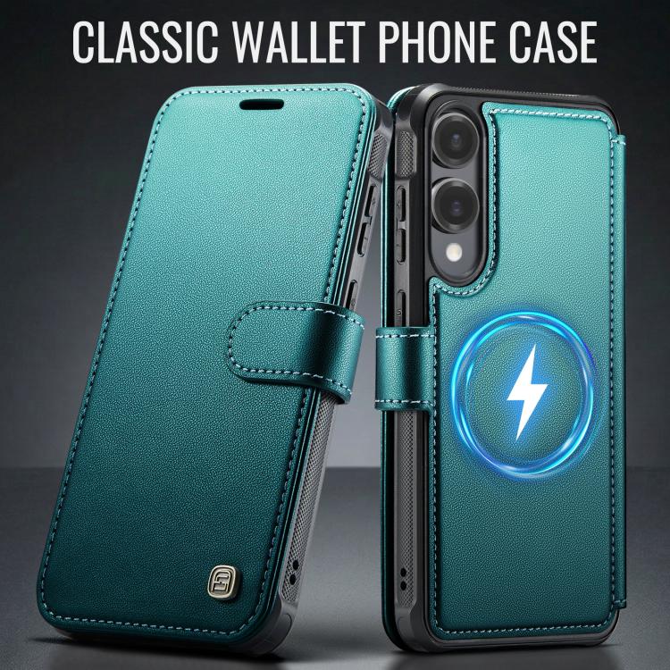 For Samsung Galaxy S25 Edge 5G AutSpace A15 Retro Magnetic Clasp Vegan Leather Phone Case