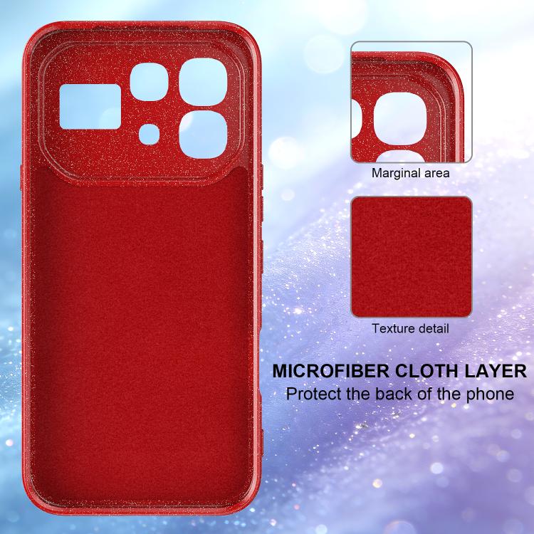 For Infinix Note 60 / 60 Pro 5G Fine Hole Glossy Glitter Magnetic TPU Phone Case with Same Color Hand Strap
