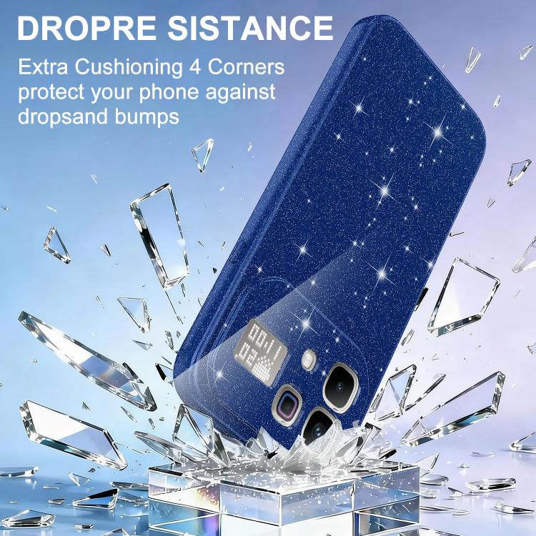 For Infinix Note 60 / 60 Pro 5G Fine Hole Glossy Glitter Magnetic TPU Phone Case with Same Color Hand Strap