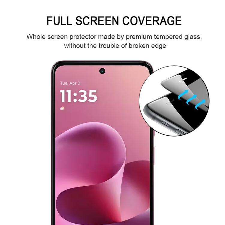 For Motorola Moto G37 5G High Aluminum Full Screen Silk Printing Tempered Glass Film