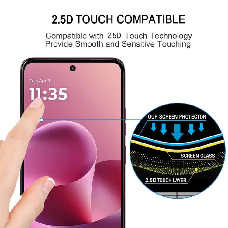 For Motorola Moto G37 5G High Aluminum Full Screen Silk Printing Tempered Glass Film