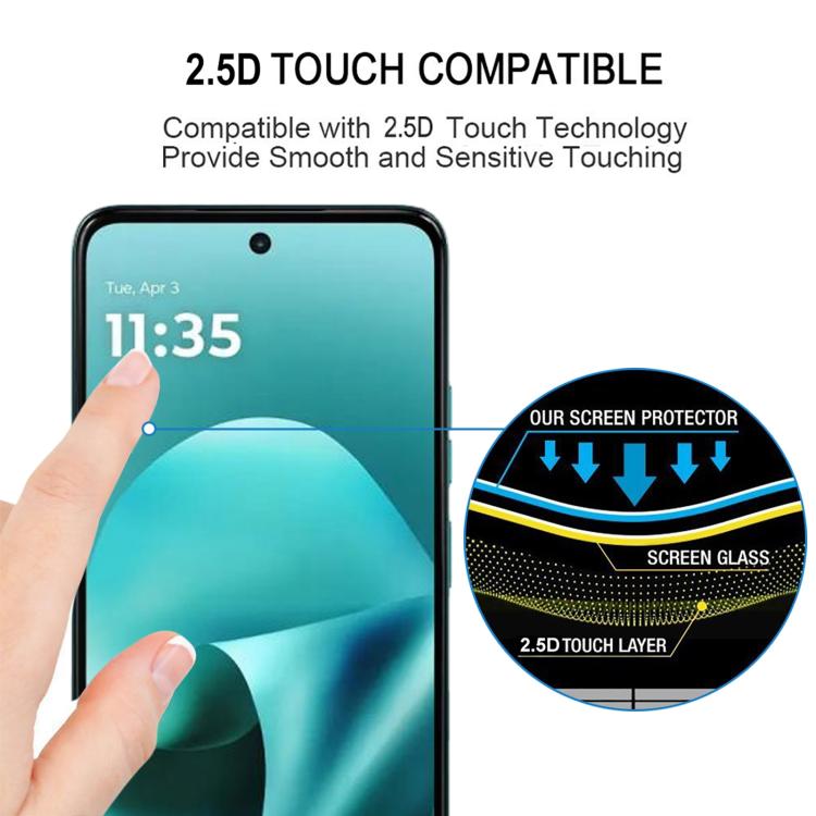 For Motorola Moto G37 Power 5G High Aluminum Full Screen Silk Printing Tempered Glass Film