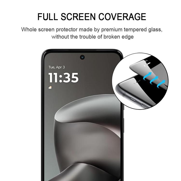 For Motorola Moto G47 5G High Aluminum Full Screen Silk Printing Tempered Glass Film