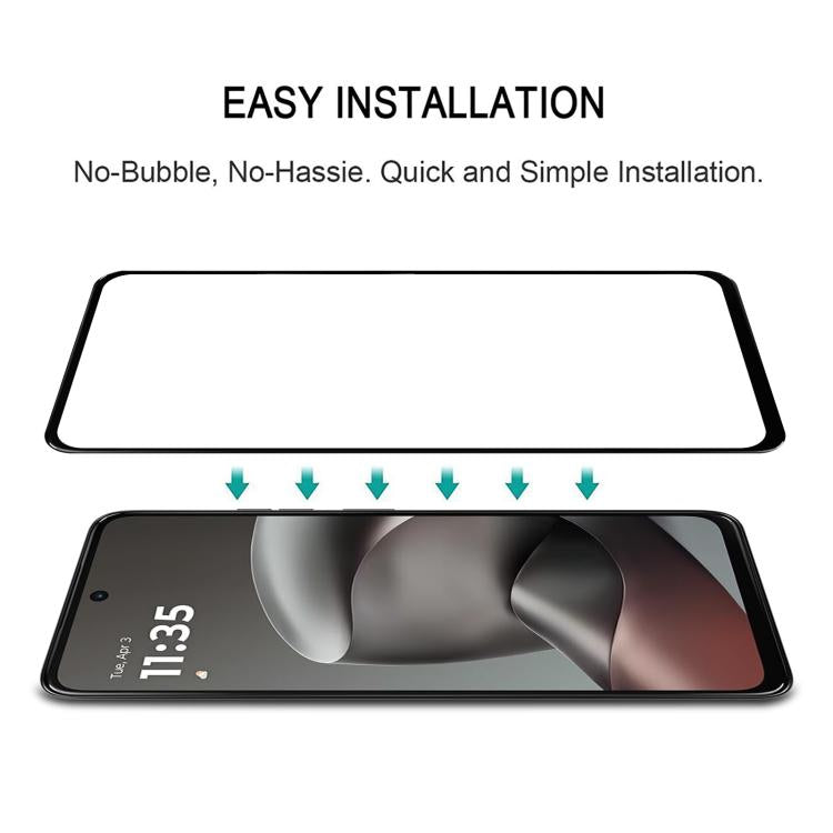 For Motorola Moto G47 5G High Aluminum Full Screen Silk Printing Tempered Glass Film