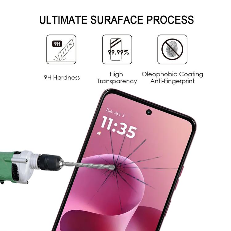 For Motorola Moto G37 5G 25pcs High Aluminum Full Screen Silk Printing Tempered Glass Film