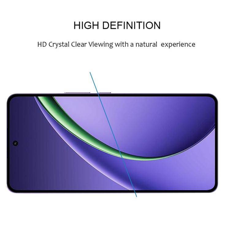 For OPPO K14 Turbo Pro 5G High Aluminum Full Screen Silk Printing Tempered Glass Film, Support Fingerprint Unlocking