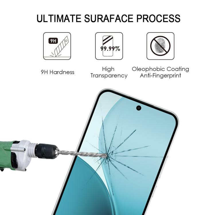 For OPPO F33 5G 25pcs High Aluminum Full Screen Silk Printing Tempered Glass Film, Support Fingerprint Unlocking