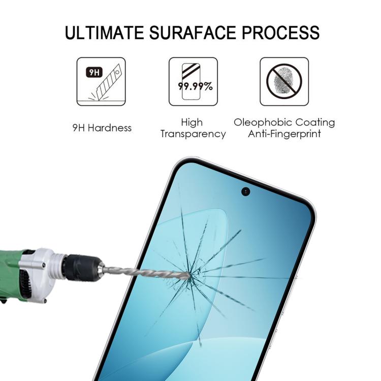 For OPPO F33 Pro 5G 25pcs High Aluminum Full Screen Silk Printing Tempered Glass Film, Support Fingerprint Unlocking