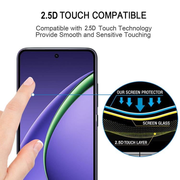 For OPPO K14 Turbo Pro 5G 25pcs High Aluminum Full Screen Silk Printing Tempered Glass Film, Support Fingerprint Unlocking