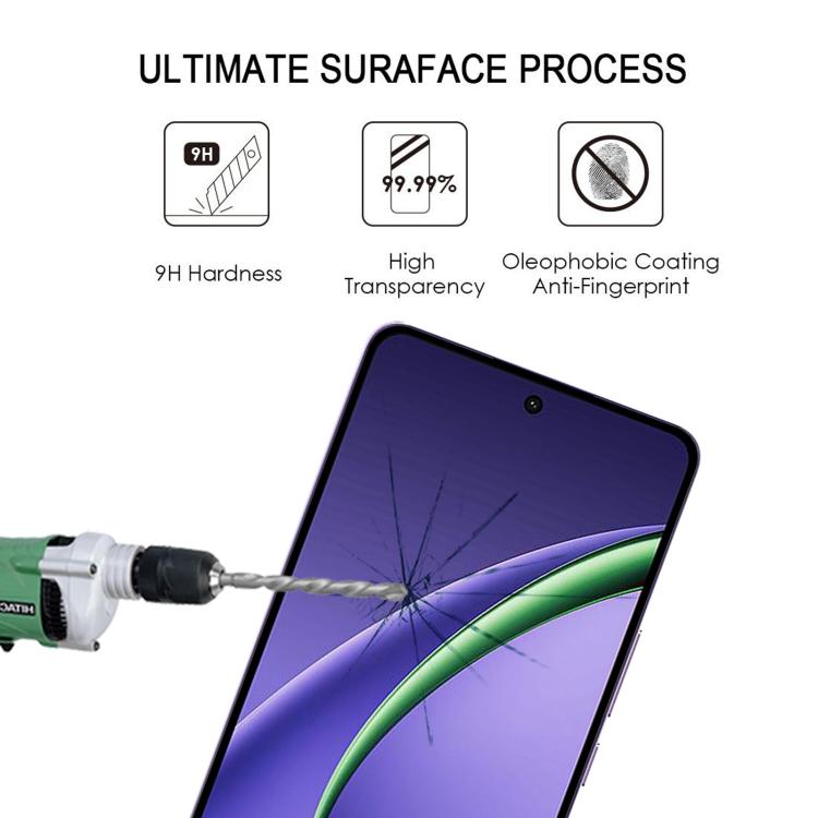 For OPPO K14 Turbo 5G 25pcs High Aluminum Full Screen Silk Printing Tempered Glass Film, Support Fingerprint Unlocking
