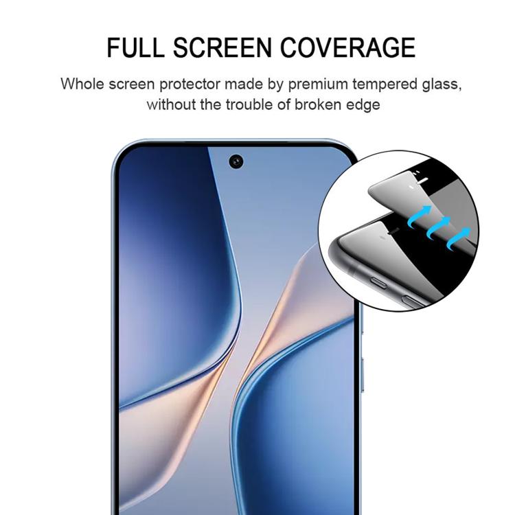 For vivo T5 Pro 5G High Aluminum Full Screen Silk Printing Tempered Glass Film, Support Fingerprint Unlocking