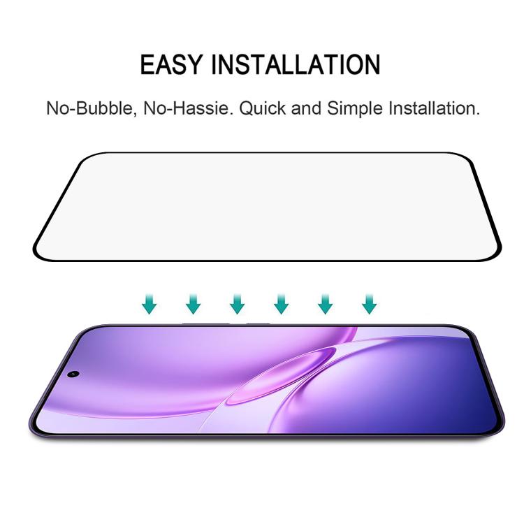 For vivo Y600 Pro 5G High Aluminum Full Screen Silk Printing Tempered Glass Film, Support Fingerprint Unlocking