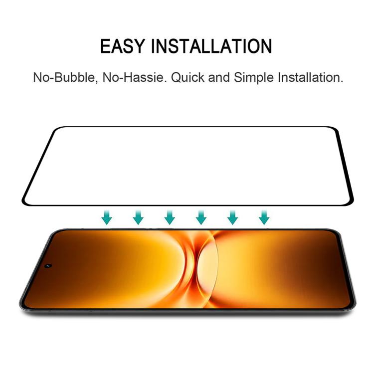 For vivo iQOO 15T 5G High Aluminum Full Screen Silk Printing Tempered Glass Film, Support Fingerprint Unlocking