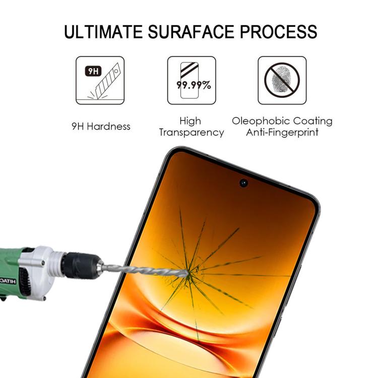 For vivo iQOO 15T 5G 25pcs High Aluminum Full Screen Silk Printing Tempered Glass Film, Support Fingerprint Unlocking