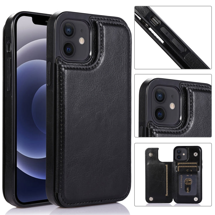 For iPhone 12 mini Shockproof PU + TPU Leather Case with Card Slots & Holder & Photo Frame & Wallet