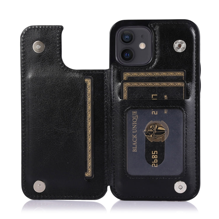 For iPhone 12 mini Shockproof PU + TPU Leather Case with Card Slots & Holder & Photo Frame & Wallet