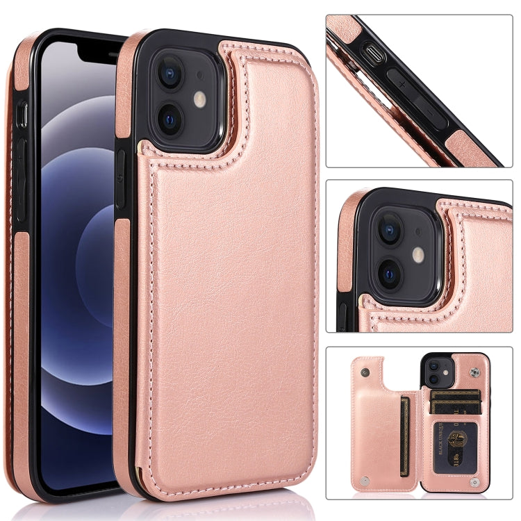 For iPhone 12 mini Shockproof PU + TPU Leather Case with Card Slots & Holder & Photo Frame & Wallet