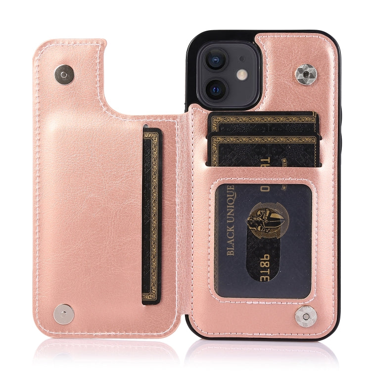 For iPhone 12 mini Shockproof PU + TPU Leather Case with Card Slots & Holder & Photo Frame & Wallet