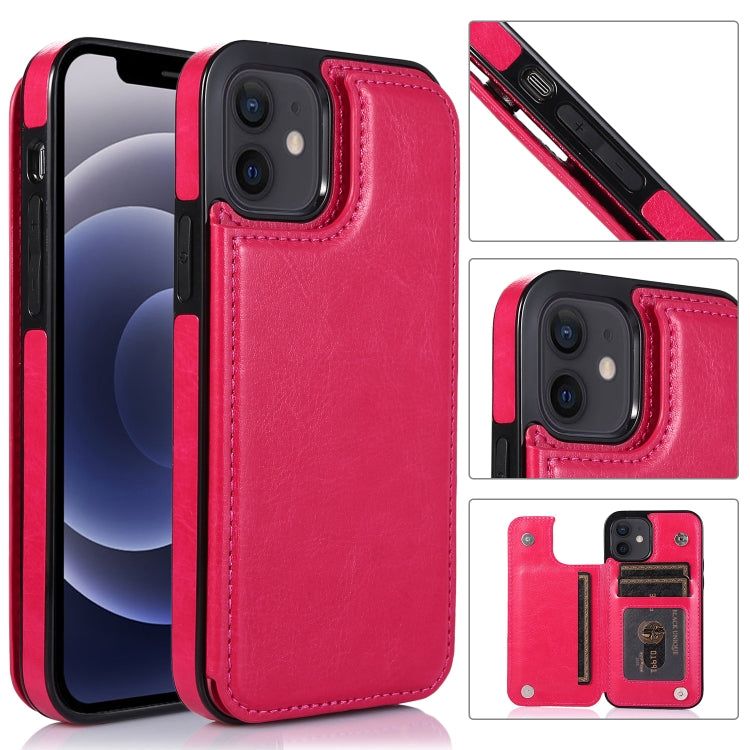 For iPhone 12 mini Shockproof PU + TPU Leather Case with Card Slots & Holder & Photo Frame & Wallet