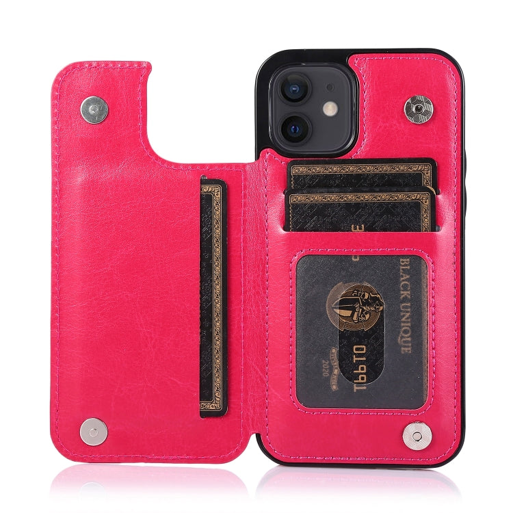 For iPhone 12 mini Shockproof PU + TPU Leather Case with Card Slots & Holder & Photo Frame & Wallet