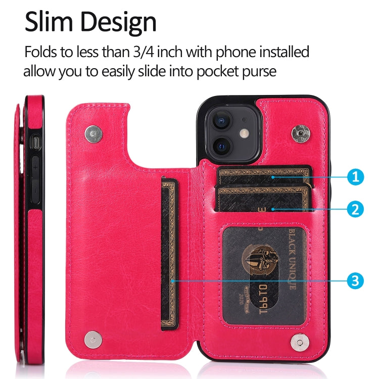 For iPhone 12 mini Shockproof PU + TPU Leather Case with Card Slots & Holder & Photo Frame & Wallet