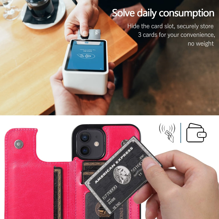For iPhone 12 mini Shockproof PU + TPU Leather Case with Card Slots & Holder & Photo Frame & Wallet