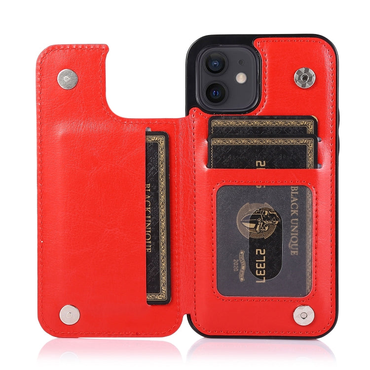 For iPhone 12 mini Shockproof PU + TPU Leather Case with Card Slots & Holder & Photo Frame & Wallet