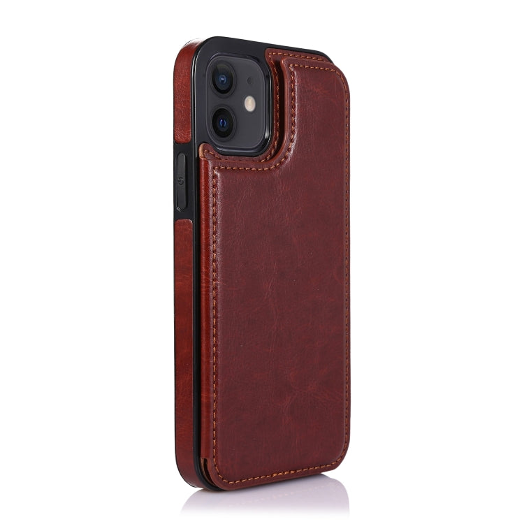 For iPhone 12 mini Shockproof PU + TPU Leather Case with Card Slots & Holder & Photo Frame & Wallet
