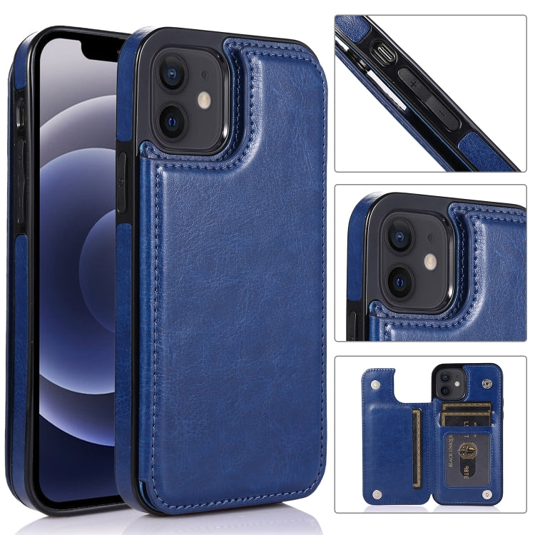 For iPhone 12 mini Shockproof PU + TPU Leather Case with Card Slots & Holder & Photo Frame & Wallet