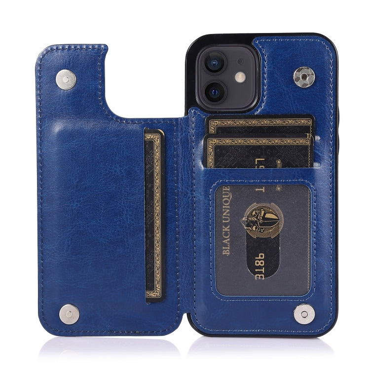 For iPhone 12 mini Shockproof PU + TPU Leather Case with Card Slots & Holder & Photo Frame & Wallet