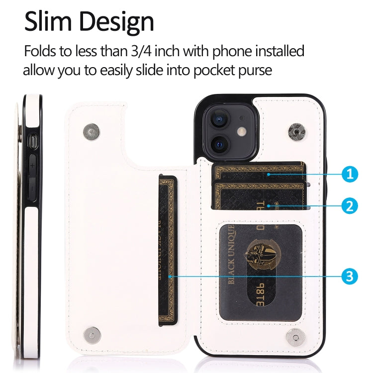 For iPhone 12 mini Shockproof PU + TPU Leather Case with Card Slots & Holder & Photo Frame & Wallet